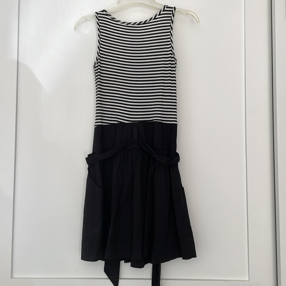Metropark Striped Top Solid Black Mini Dress - image 2